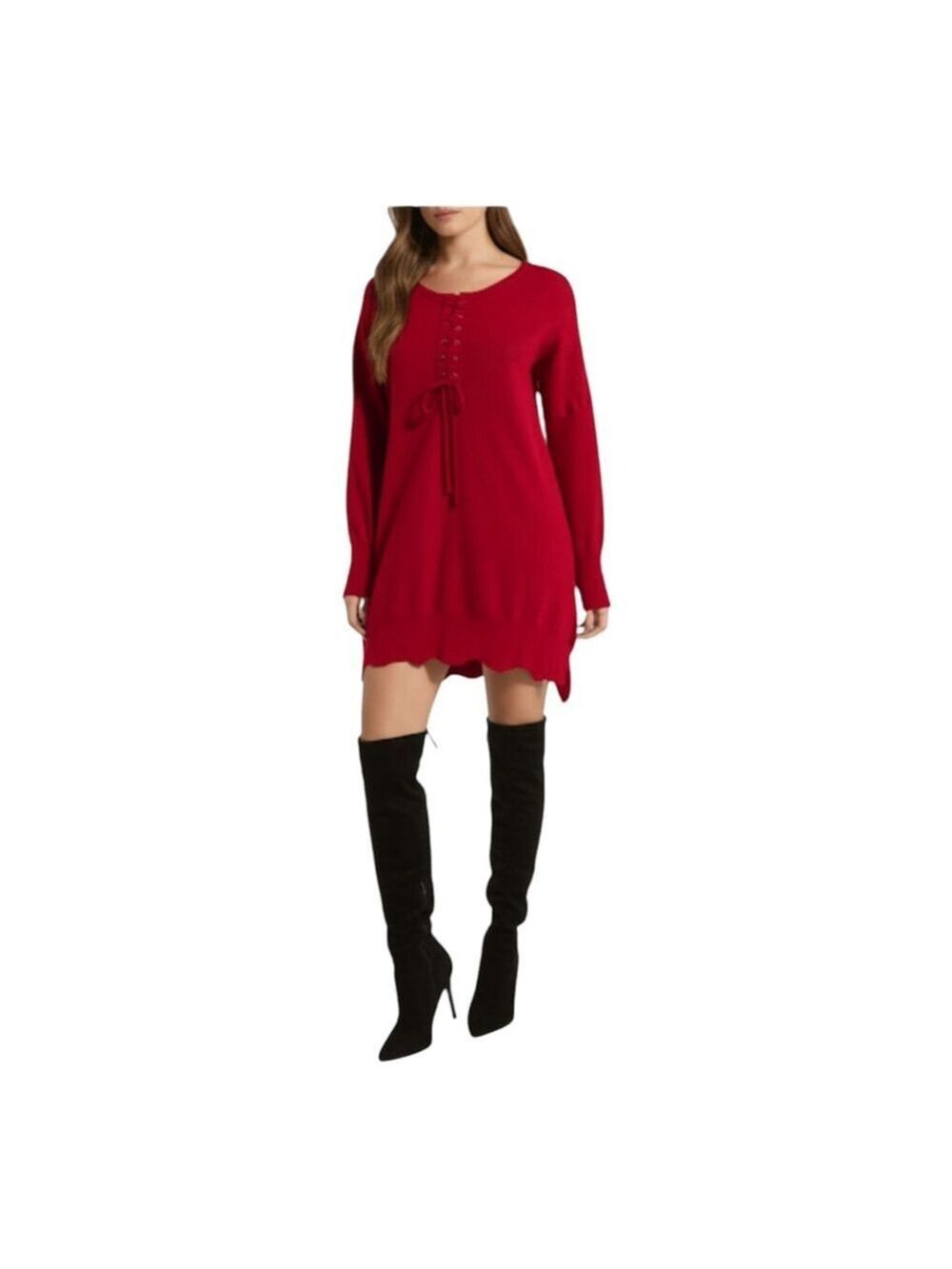 Talk Of The Walk Dark Red Sweater Dress Size Medium Y2K